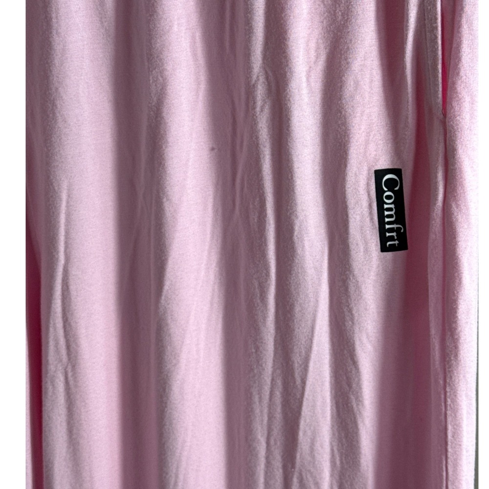 Comfrt Womens Lounge Pants Pink Wide Leg Drawstring Sleepwear Size L - Picture 2 of 7